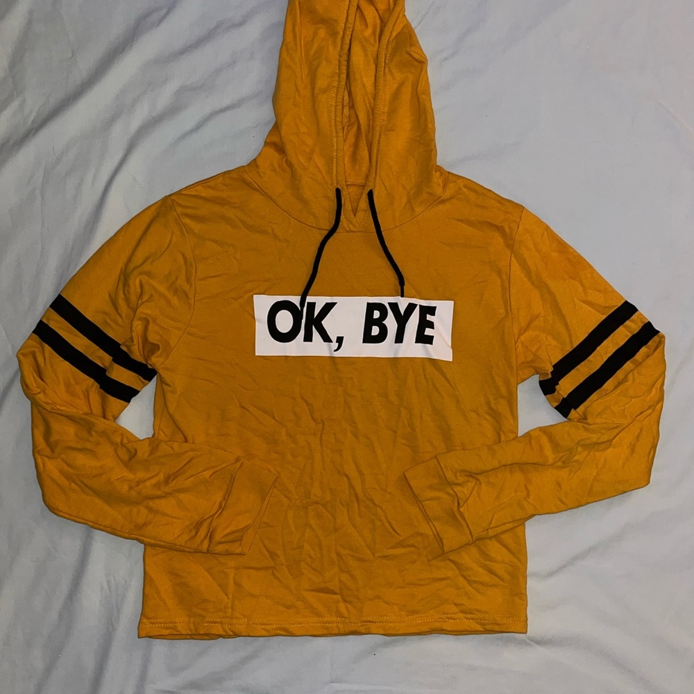 On Fire Mustard Yellow Hoodie with Black Stripes